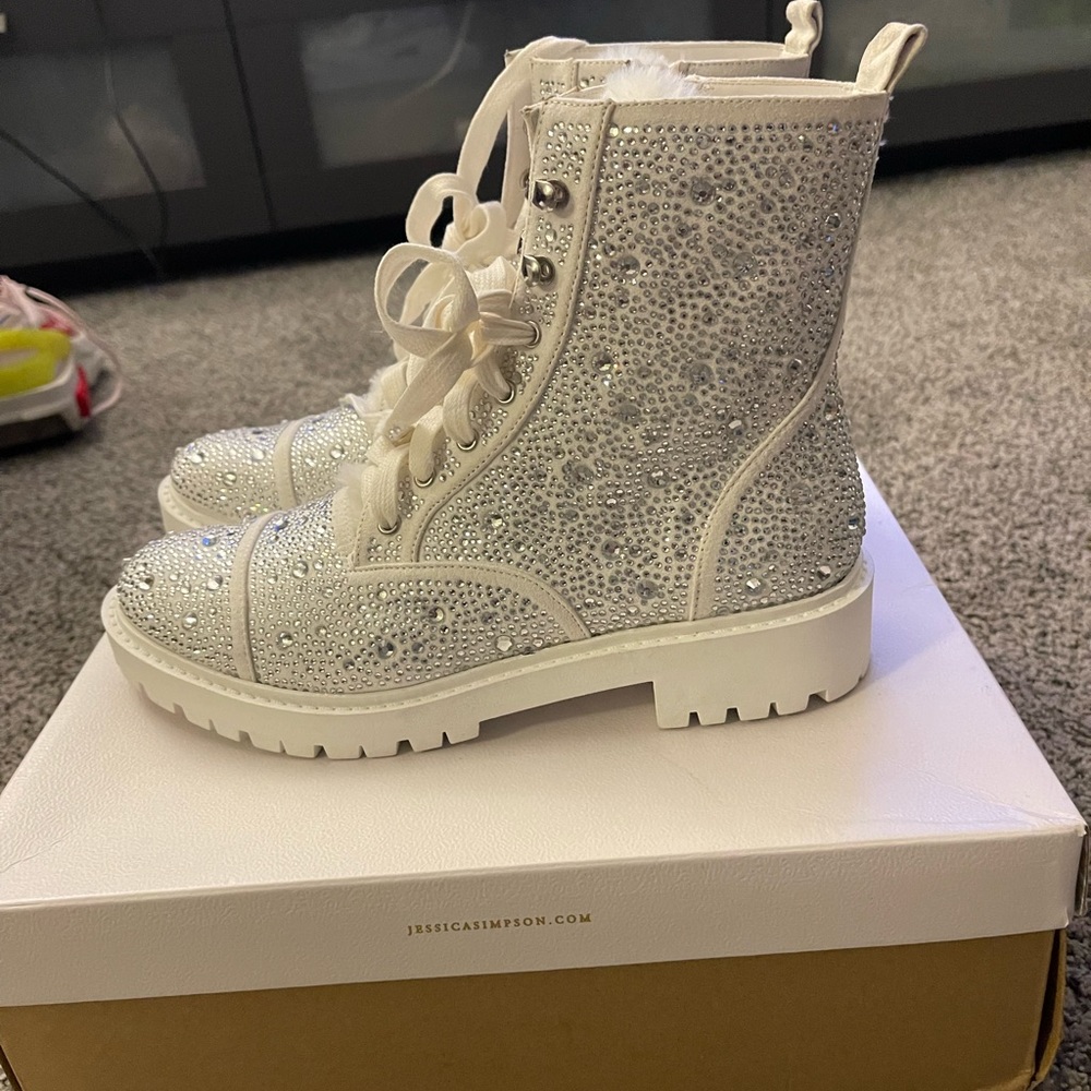 Jessica Simpson bedazzled boots size 6 1/2